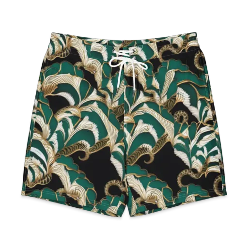 Emerald Serpent Garden on a Men's Board Shorts