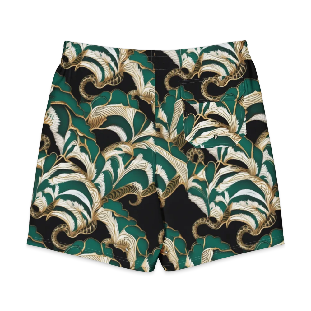 Emerald Serpent Garden on Men's Board Shorts — Back