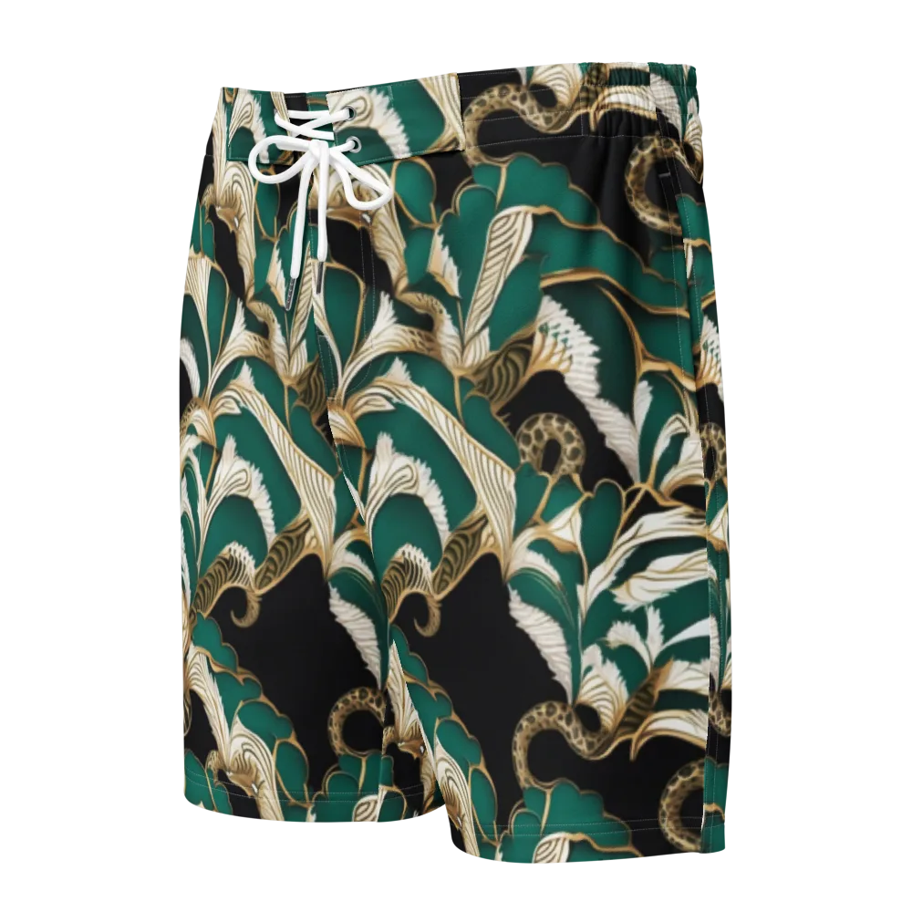 Emerald Serpent Garden on Men's Board Shorts — Front