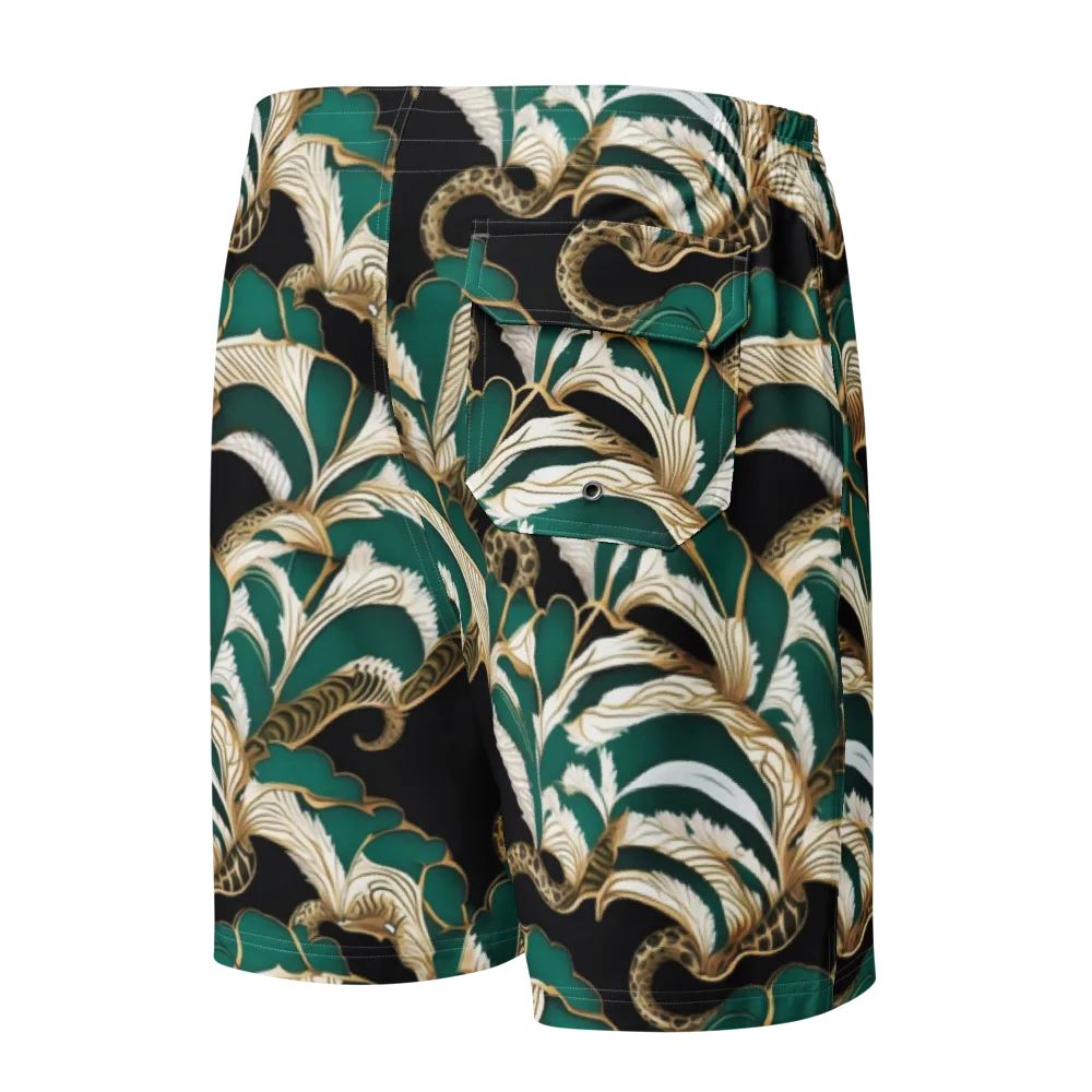 Emerald Serpent Garden on Men's Board Shorts — Back