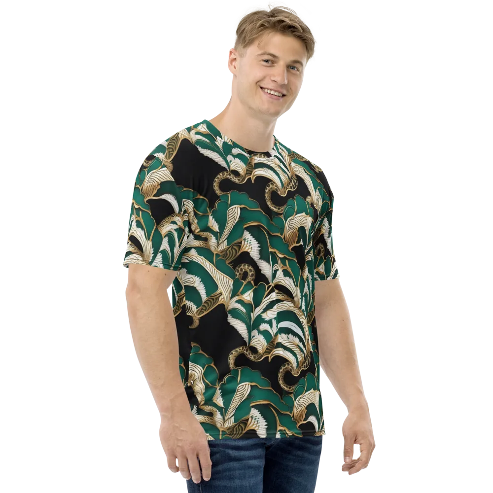 Emerald Serpent Garden on Men's Crew Neck T-Shirt — Right