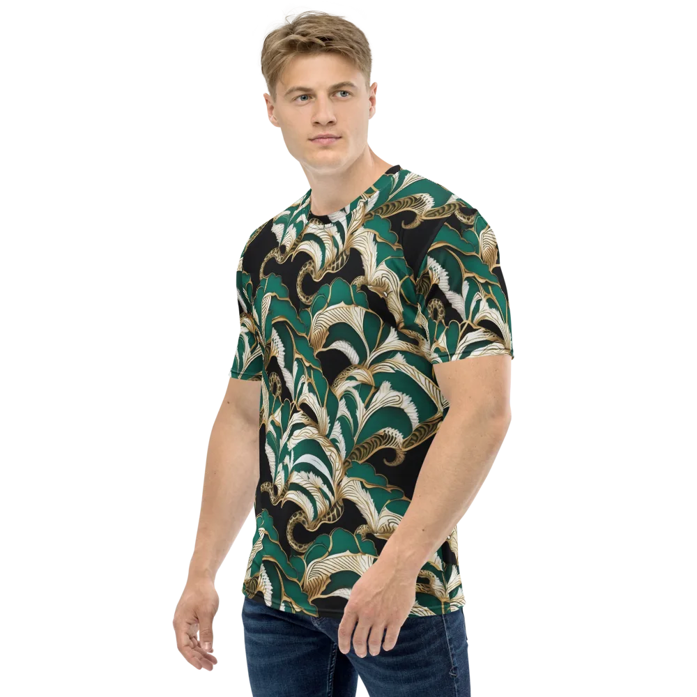 Emerald Serpent Garden on Men's Crew Neck T-Shirt — Left
