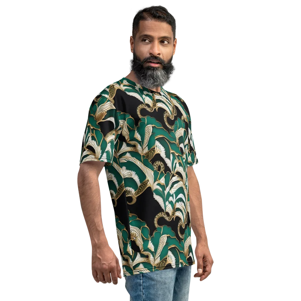 Emerald Serpent Garden on Men's Crew Neck T-Shirt — Right