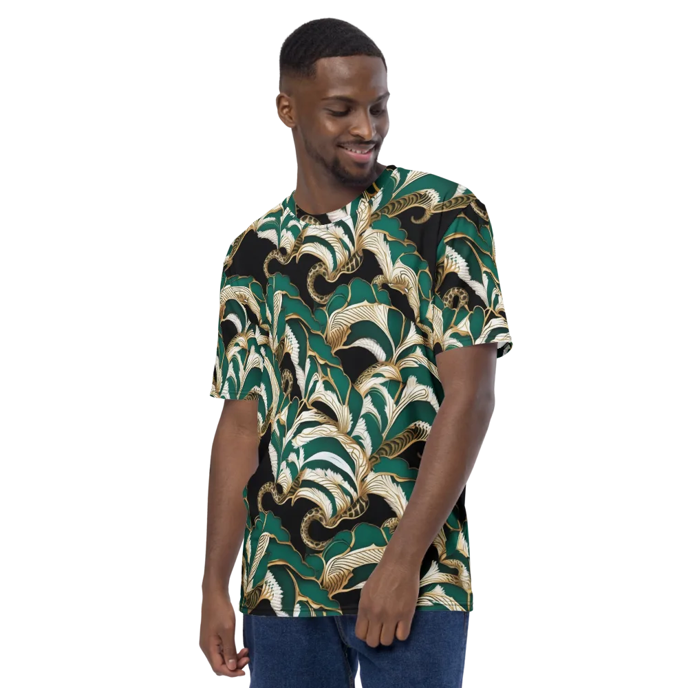 Emerald Serpent Garden on Men's Crew Neck T-Shirt — Left