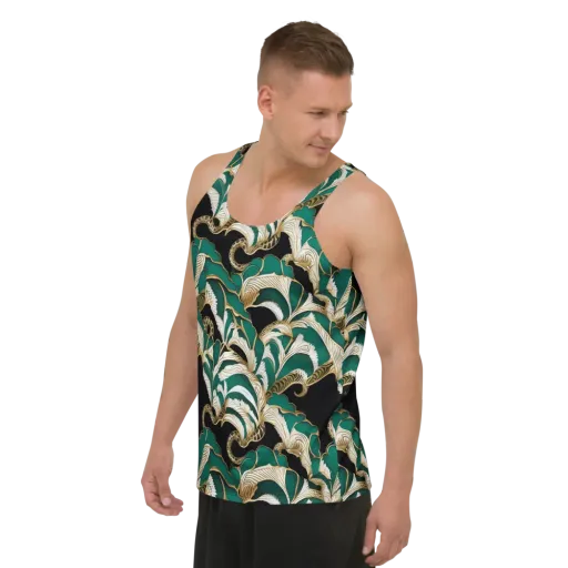 Emerald Serpent Garden on a Men's Tank Top