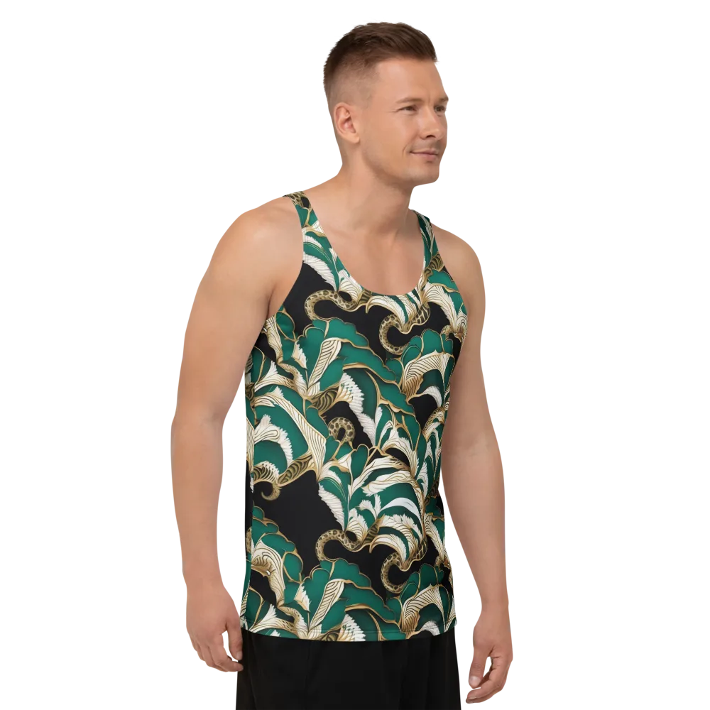 Emerald Serpent Garden on Men's Tank Top — Right Front
