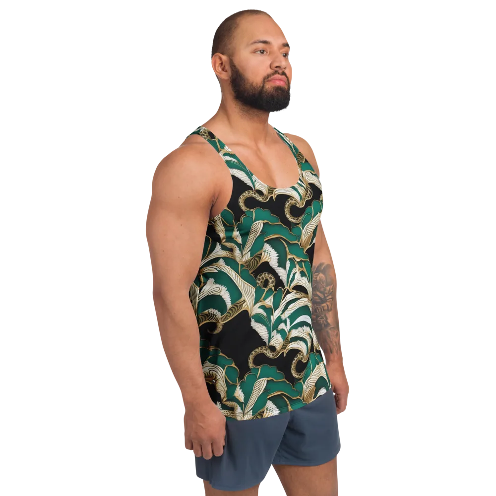 Emerald Serpent Garden on Men's Tank Top — Right Front