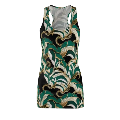 Emerald Serpent Garden on a Racerback Dress