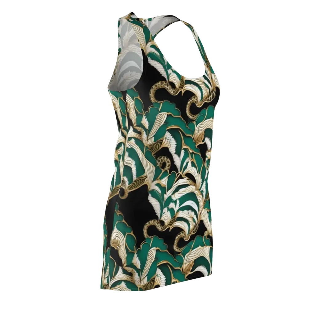 Emerald Serpent Garden on Racerback Dress — Front Side