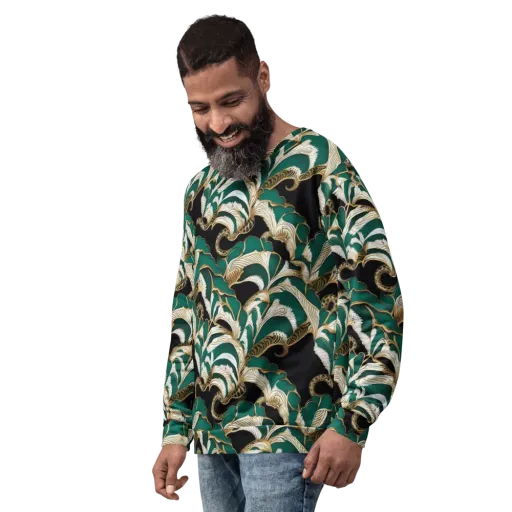 Emerald Serpent Garden on a Sweatshirt