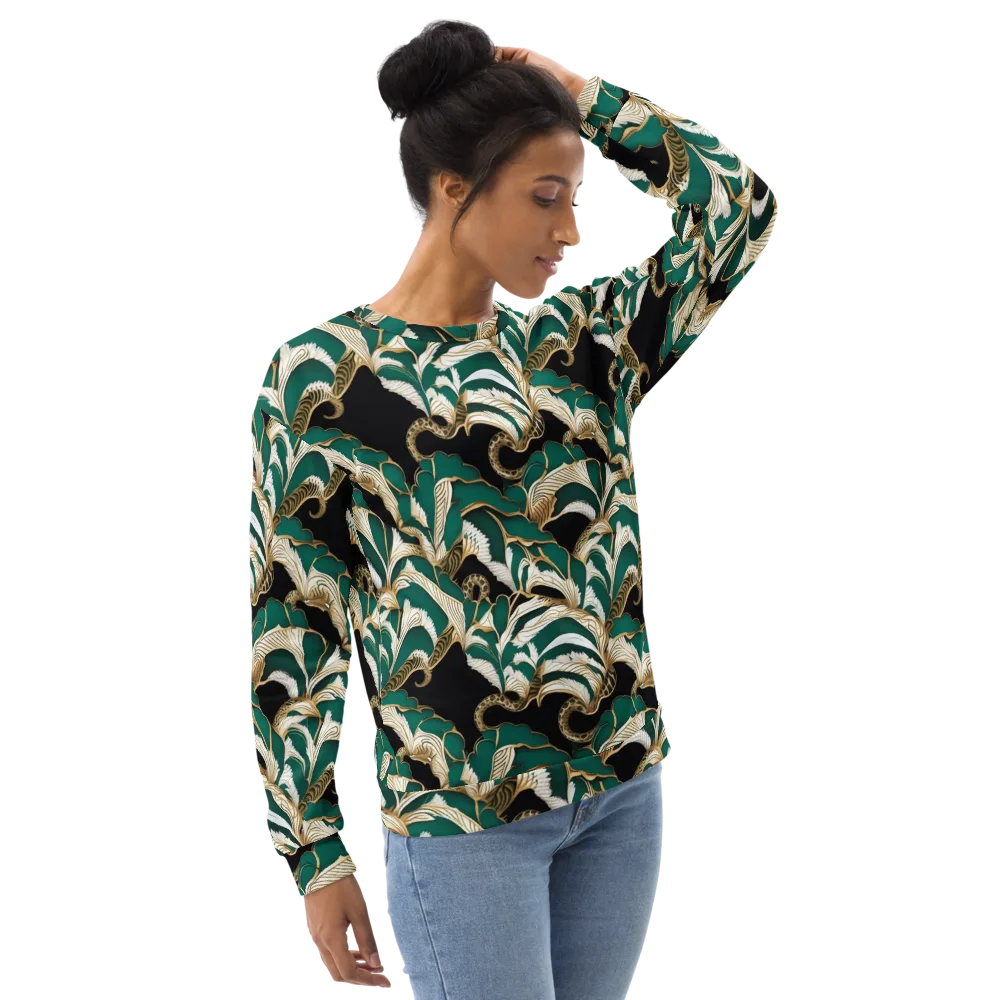 Emerald Serpent Garden on Sweatshirt — Right Front