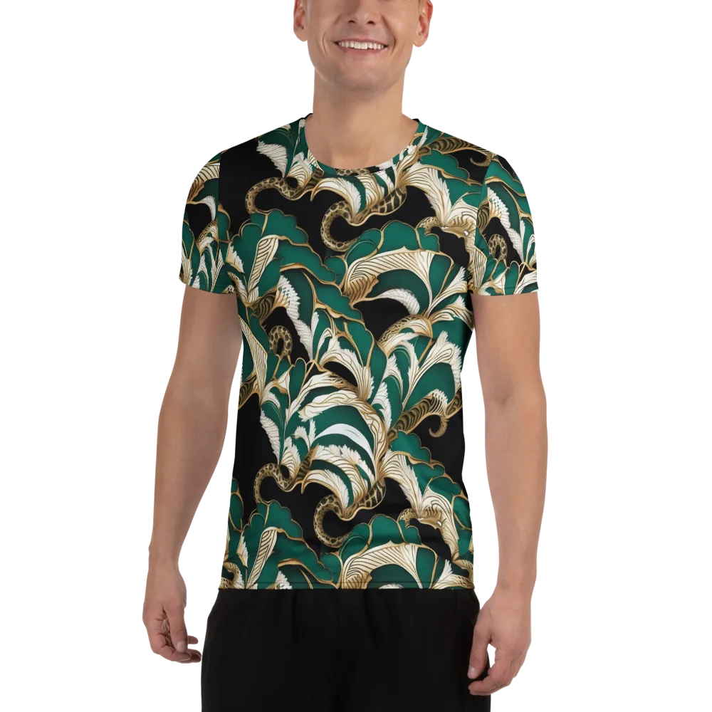Emerald Serpent Garden on Men's Athletic T-Shirt — Front