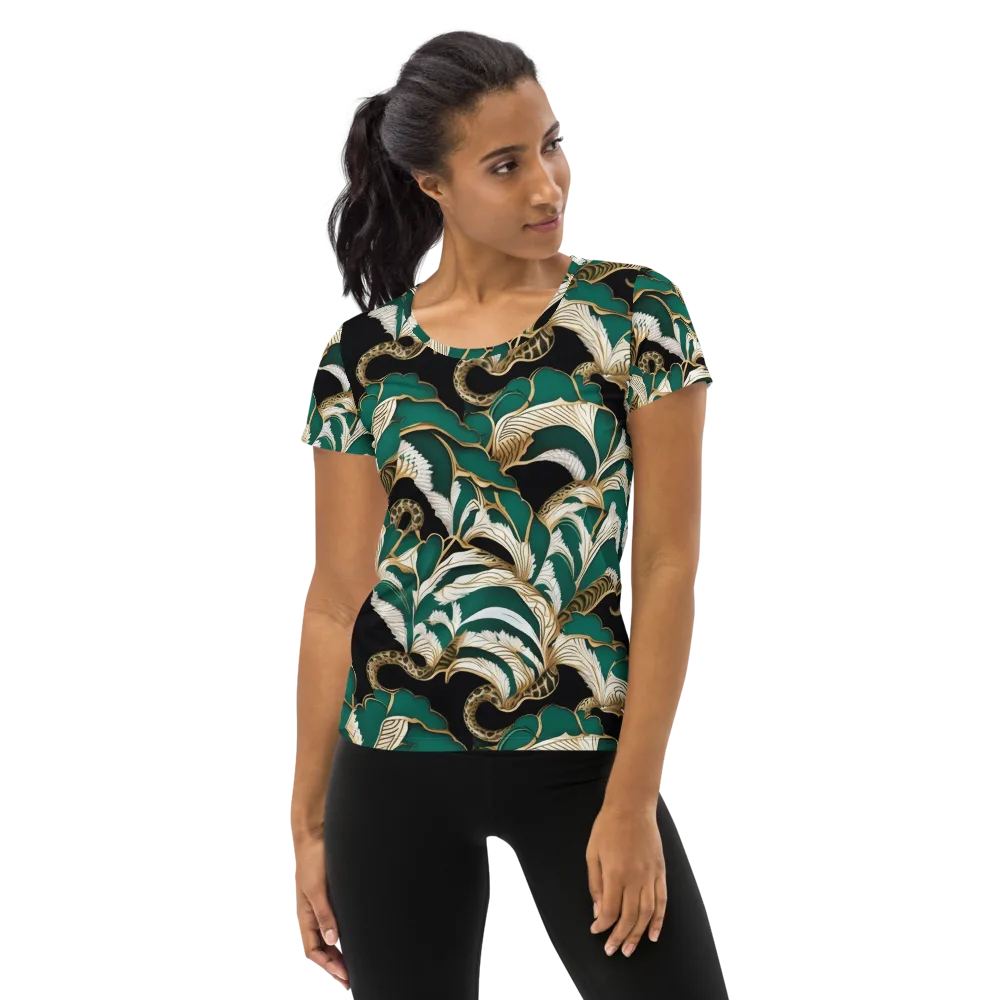 Emerald Serpent Garden on Women's Athletic T-Shirt — Front