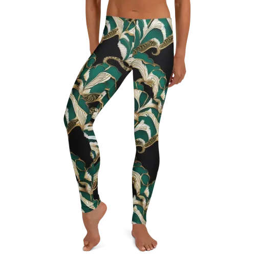 Emerald Serpent Garden on a Leggings