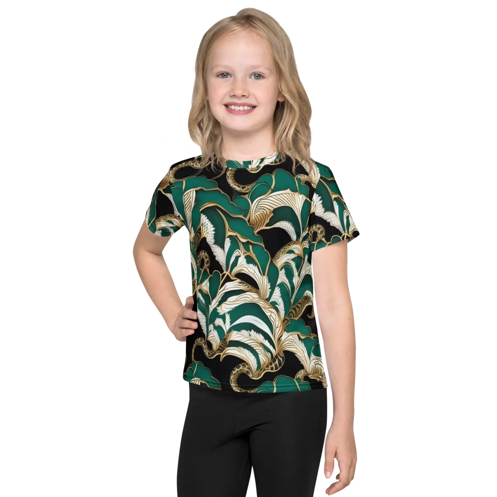 Emerald Serpent Garden on Kids Crew Neck T-Shirt — Front