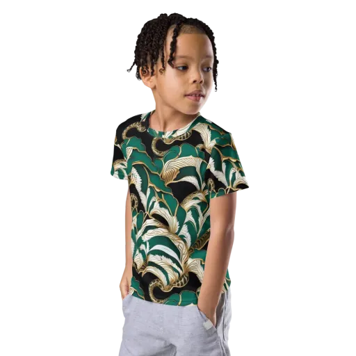 Emerald Serpent Garden on a Kids Crew Neck T-Shirt