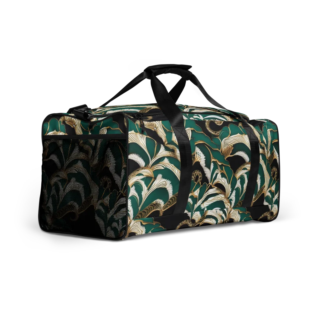 Emerald Serpent Garden on Duffle Bag — Right Front