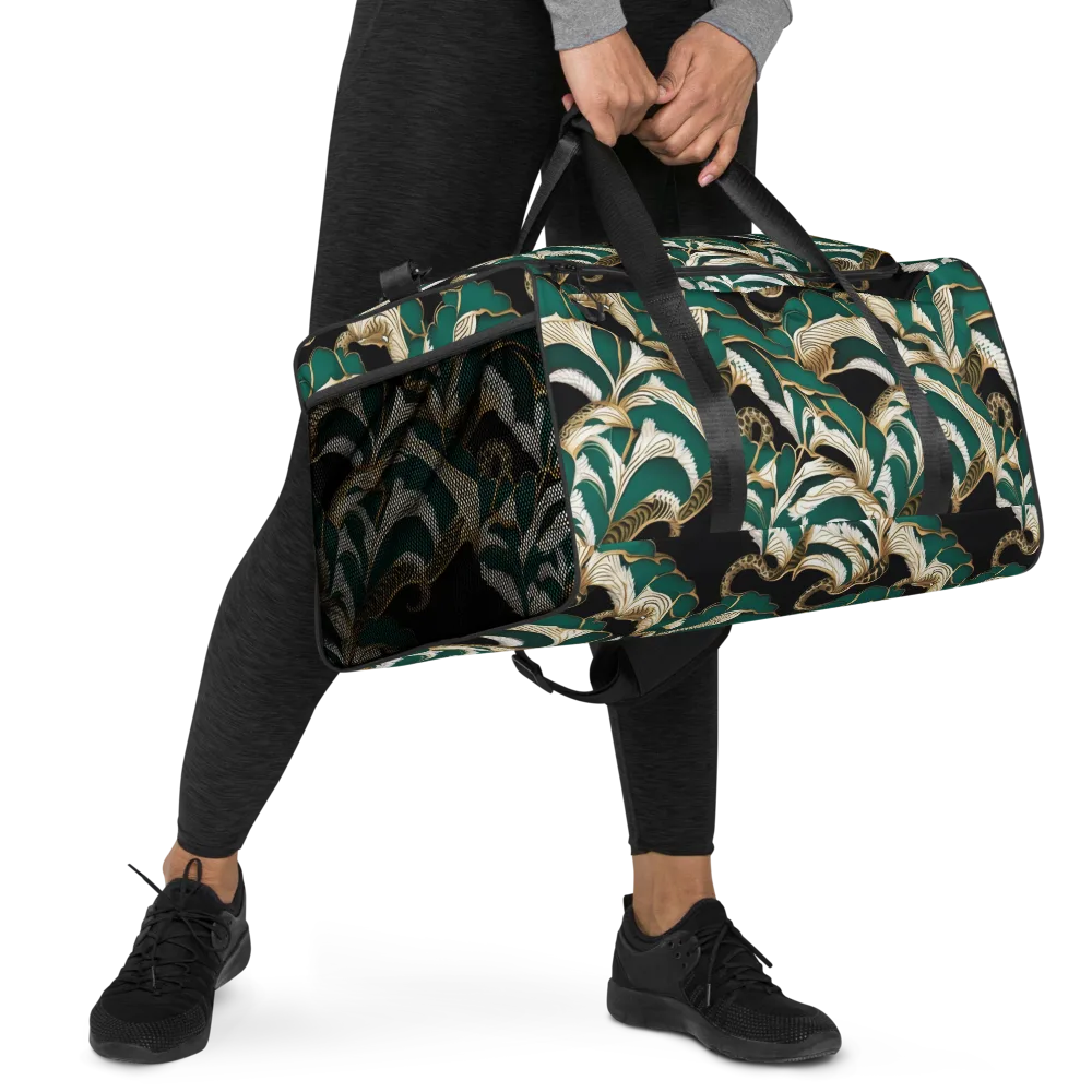 Emerald Serpent Garden on Duffle Bag — Right Front