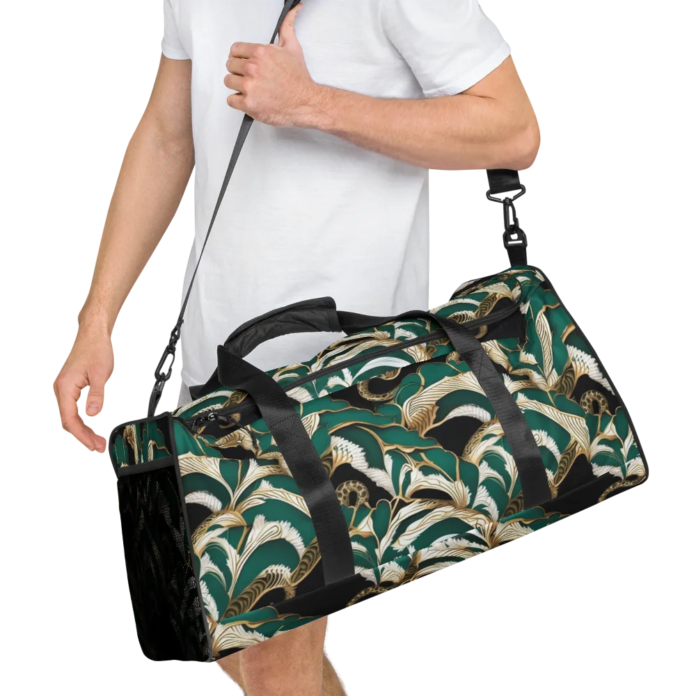 Emerald Serpent Garden on Duffle Bag — Right Front