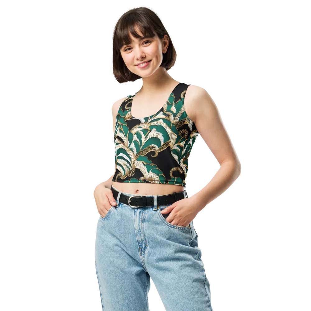 Emerald Serpent Garden on Crop Top — Front