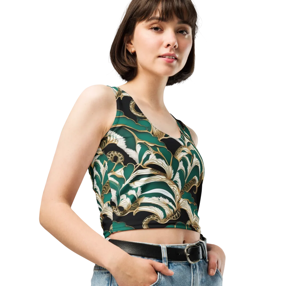 Emerald Serpent Garden on Crop Top — Right Front