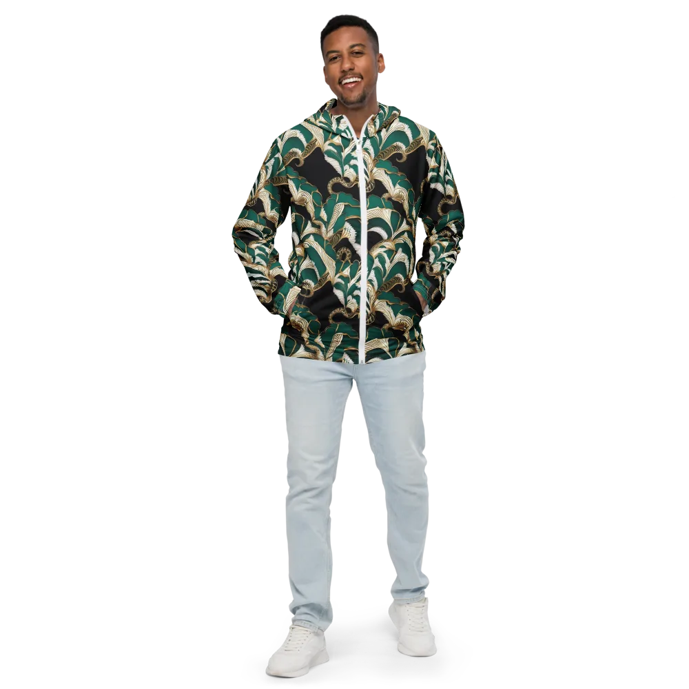 Emerald Serpent Garden on Men's Windbreaker — Front