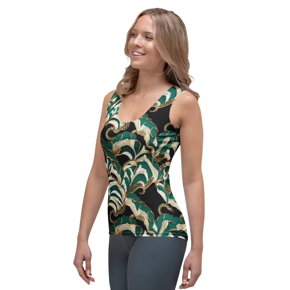 Emerald Serpent Garden on Women's Tank Top — Left Front