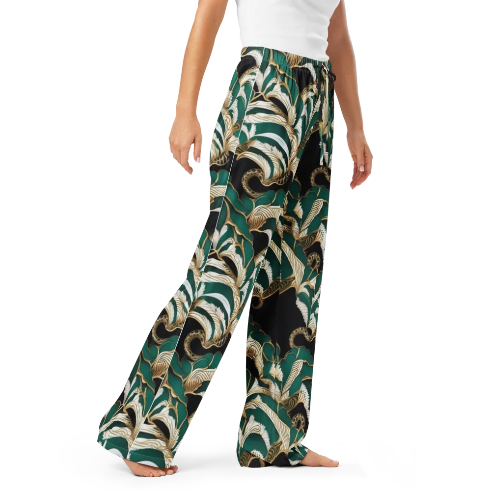 Emerald Serpent Garden on Women's Pajama Pants — Right Front