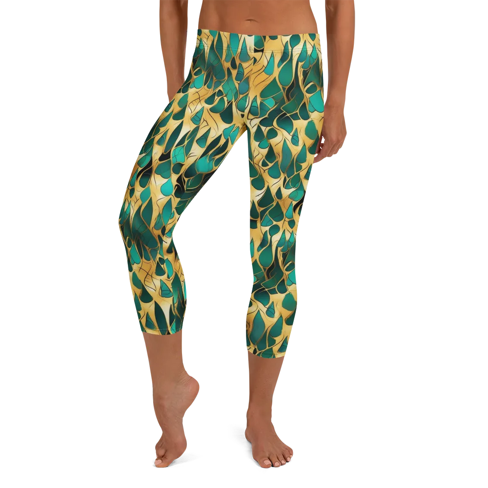 Gilded Coral on Capri Leggings — Front