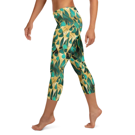 Gilded Coral on a Capri Leggings