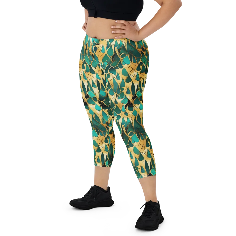Gilded Coral on Capri Leggings — Front