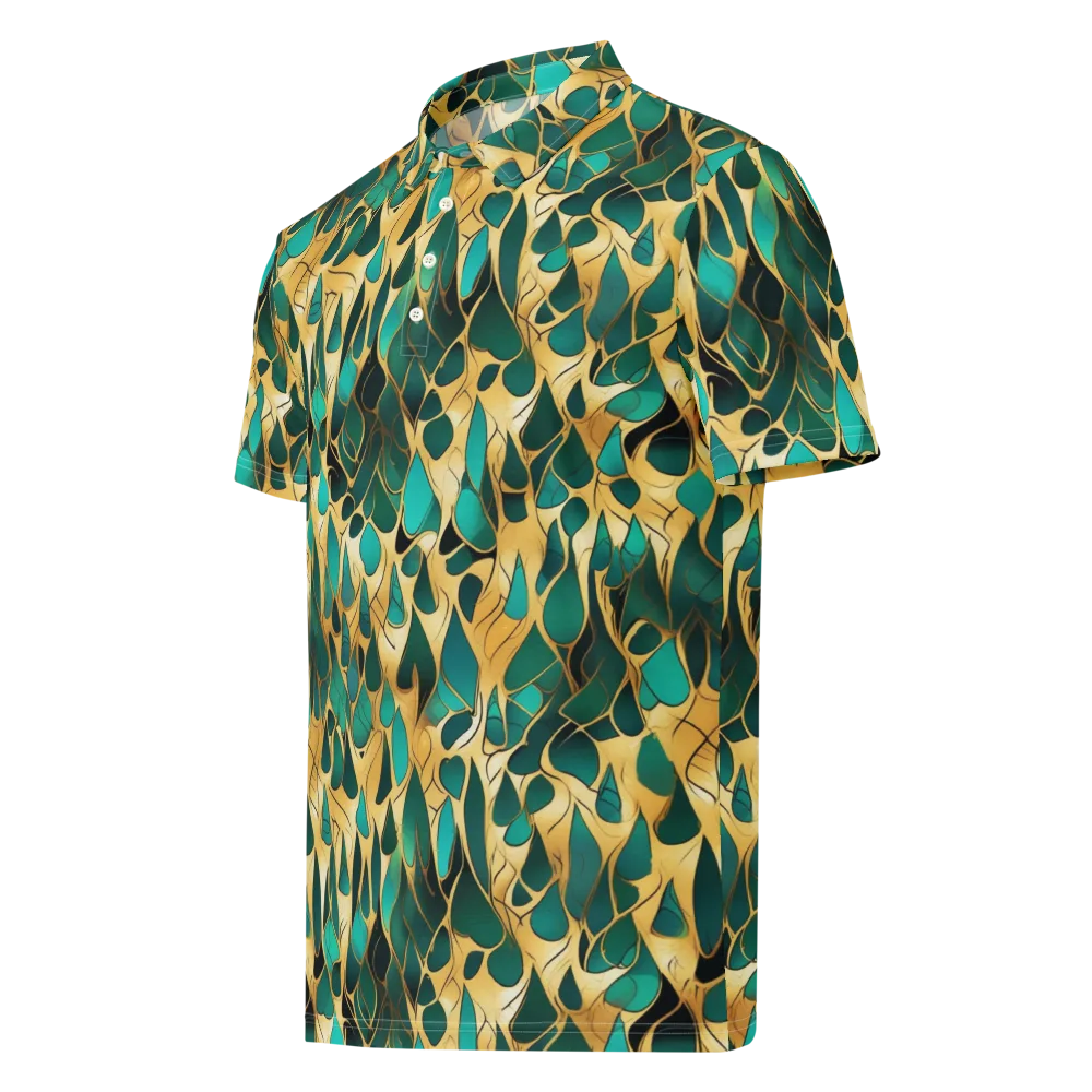 Gilded Coral on Men's Slim Fit Polo Shirt — Left Front