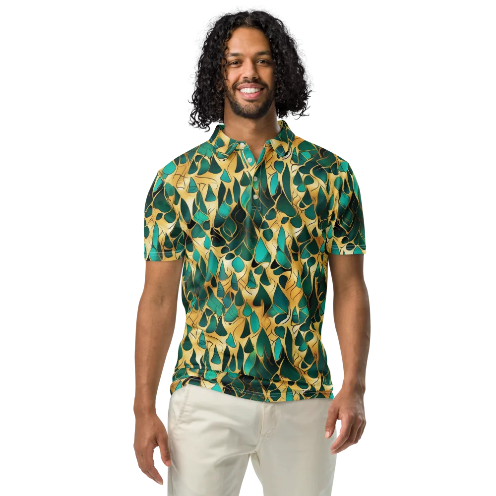 Gilded Coral on Men's Slim Fit Polo Shirt — Front