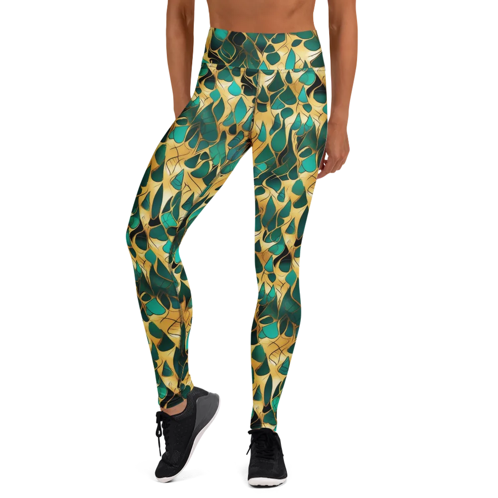 Gilded Coral on Yoga Leggings — Front