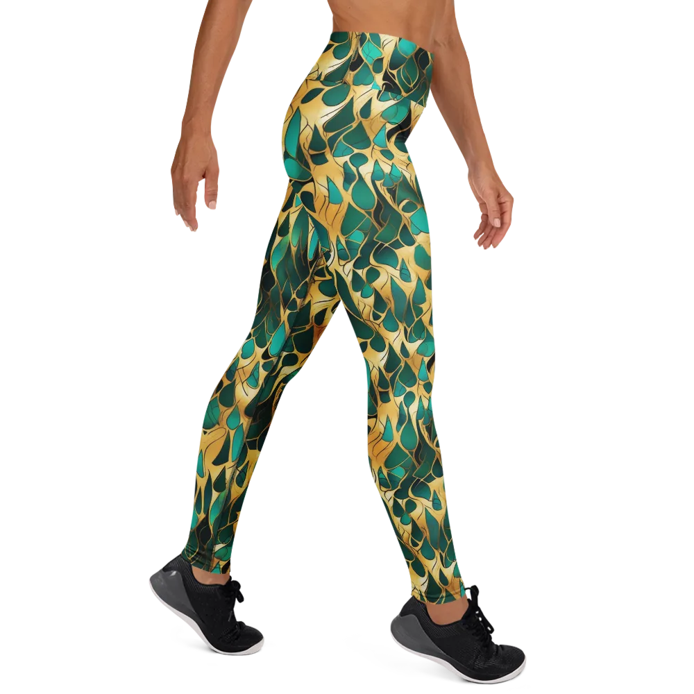 Gilded Coral on Yoga Leggings — Right