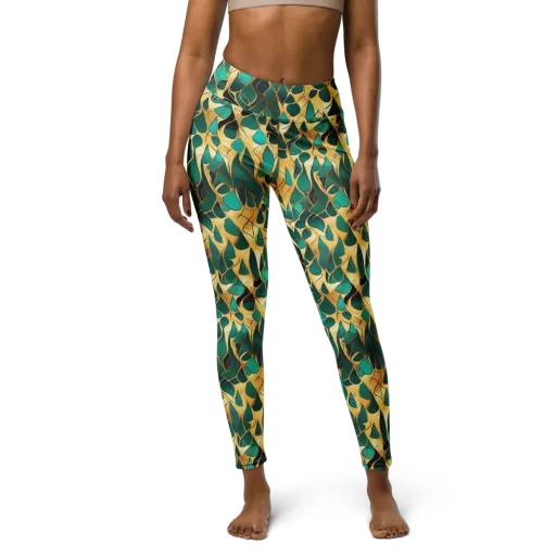 Gilded Coral on a Yoga Leggings
