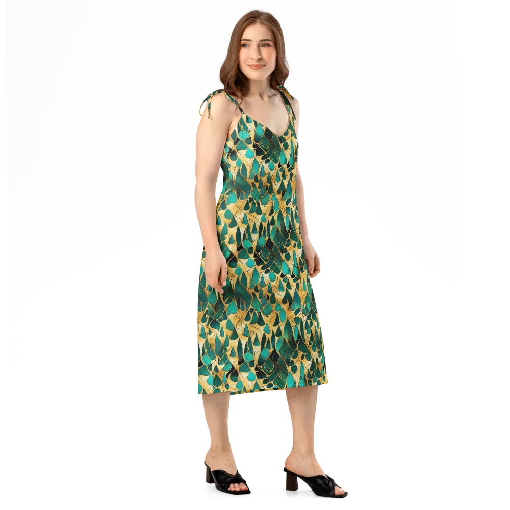 Gilded Coral on Slip Dress — Right Front