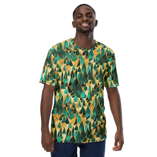 Gilded Coral on a Men's Crew Neck T-Shirt