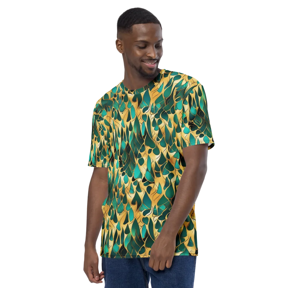 Gilded Coral on Men's Crew Neck T-Shirt — Left
