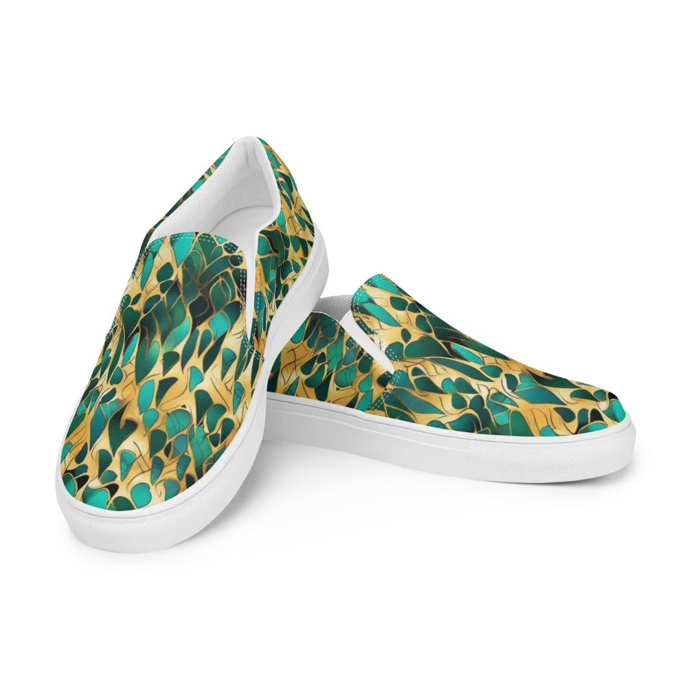 Gilded Coral on Men's Slip-On Canvas Shoes — Left Front