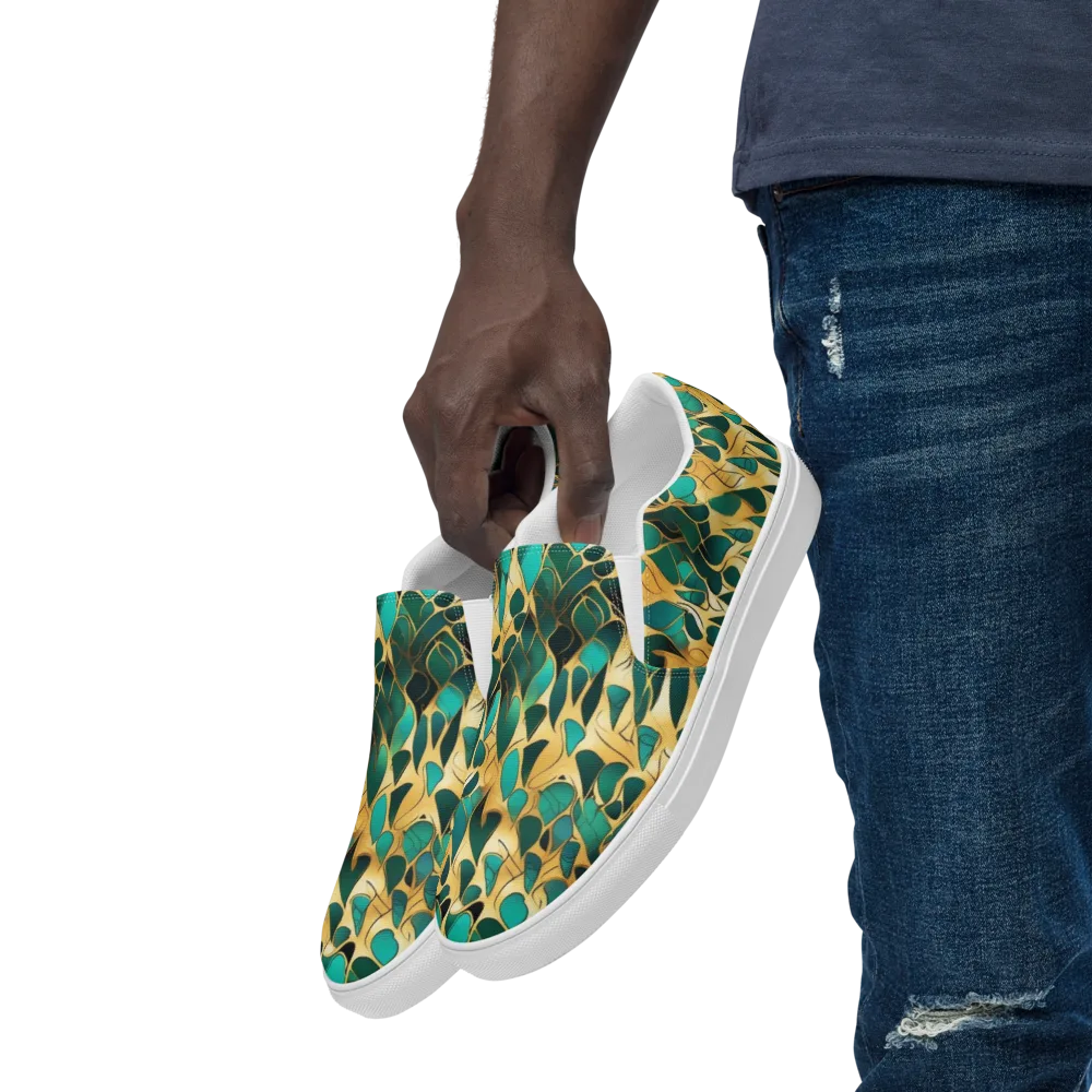 Gilded Coral on Men's Slip-On Canvas Shoes — Left Front