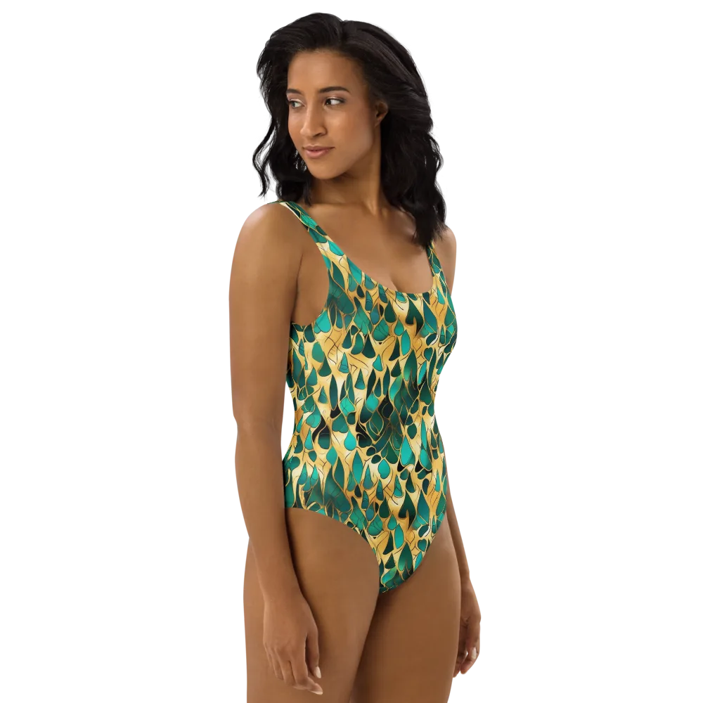 Gilded Coral on One-Piece Swimsuit — Right