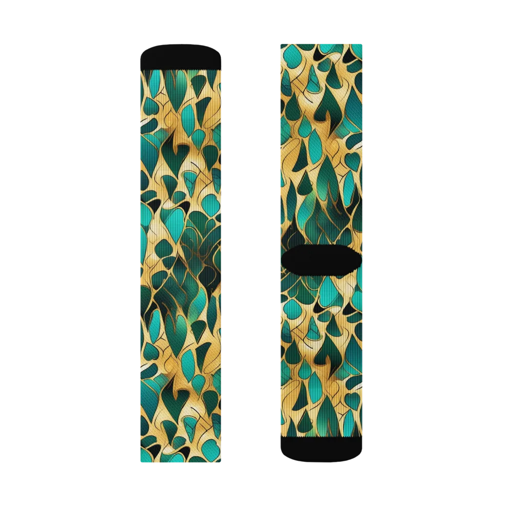 Gilded Coral on Socks — Right Sock