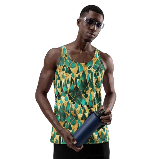 Gilded Coral on a Men's Tank Top