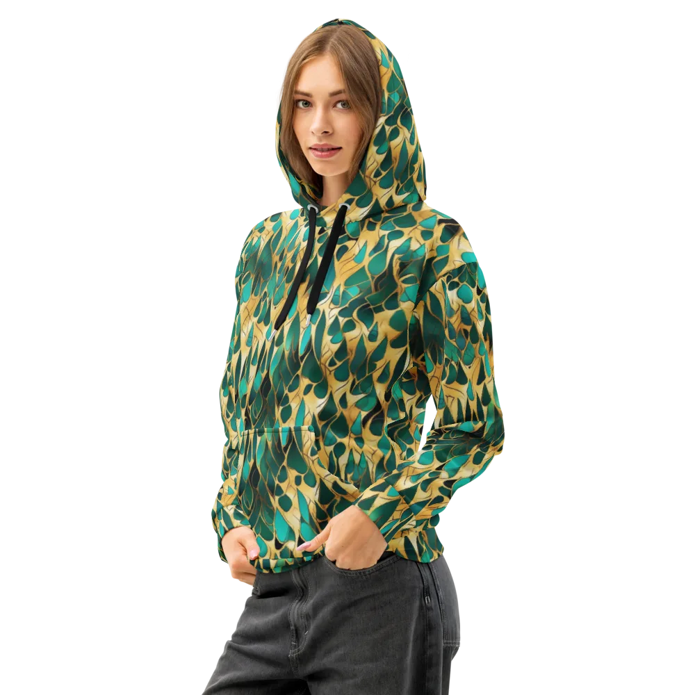 Gilded Coral on Cotton Hoodie — Left Front