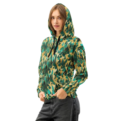 Gilded Coral on a Cotton Hoodie