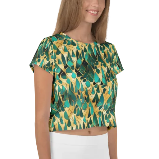 Gilded Coral on a Crop Tee