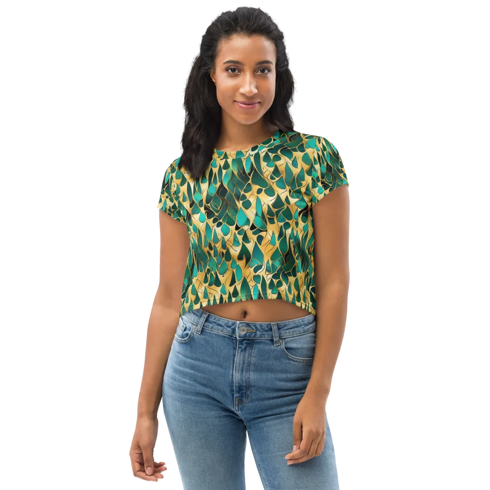 Gilded Coral on Crop Tee — Front