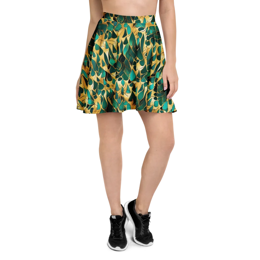 Gilded Coral on Skater Skirt — Front