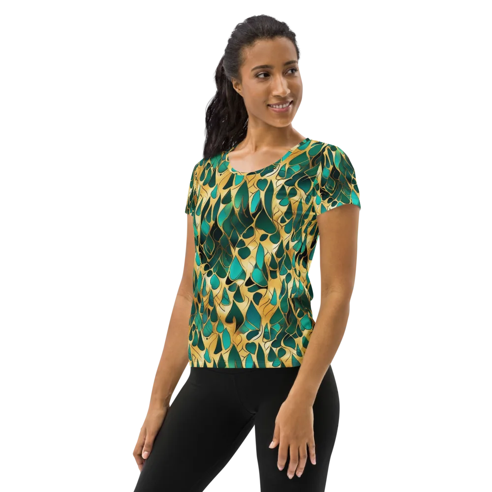 Gilded Coral on Women's Athletic T-Shirt — Left